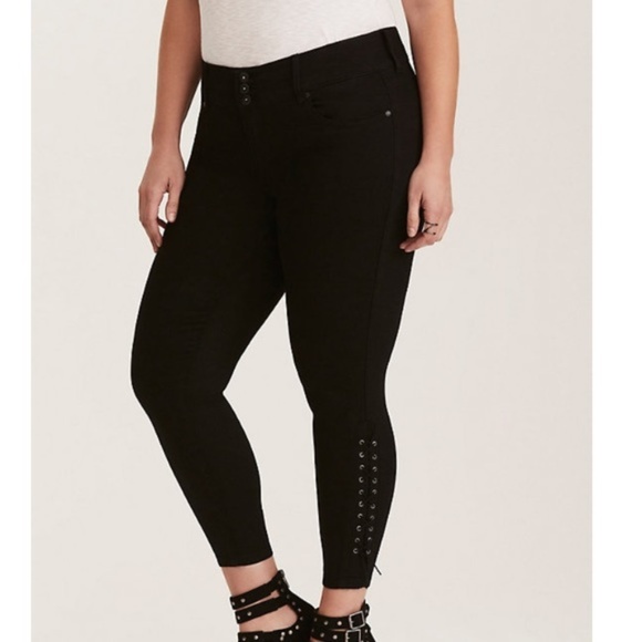 torrid Denim - Torrid Jeggings Pants Size 22 Black Lace Up Ankle
